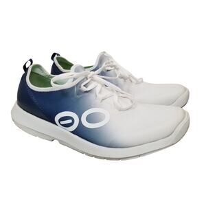 Oofos Men's OOmg Sport Low Shoes US 12 / EU 45 White Navy Recovery 09012023-14